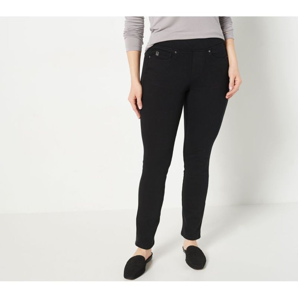 Black Slim Ponte Knit Pull-On Pants